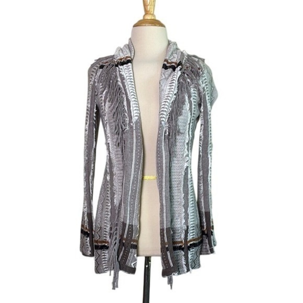 NIC‎ + ZOE Small Aztec Cotton Blend Super Soft Open Cardigan Western Cozycore